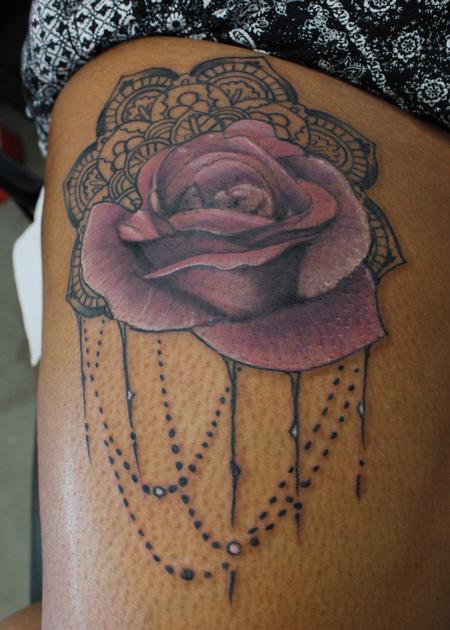 Tattoos - Mandala Rose Flow - 130364